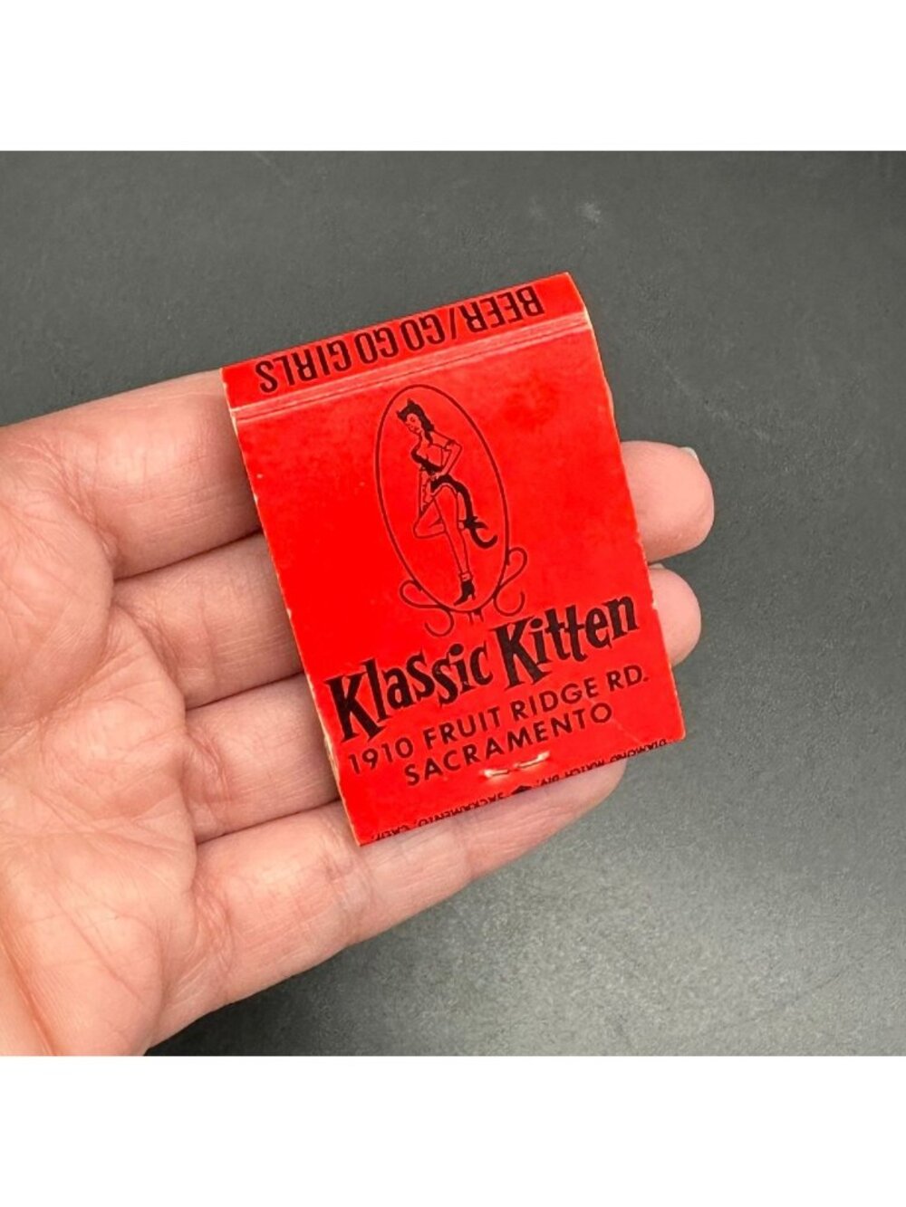 Vintage Matchbook Cover Klassic Kitten Sacramento Go Go Girls Advertising Pinup - Picture 6 of 7